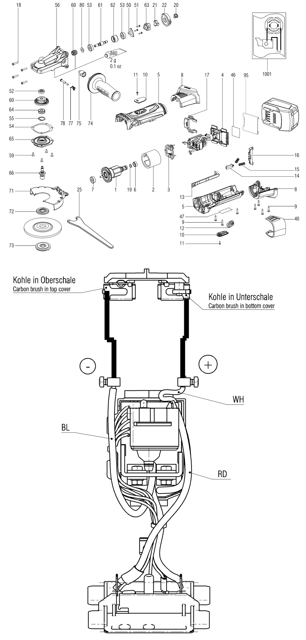 Metabo WF 18 LTX 125 / 01306001 / - Spare Parts