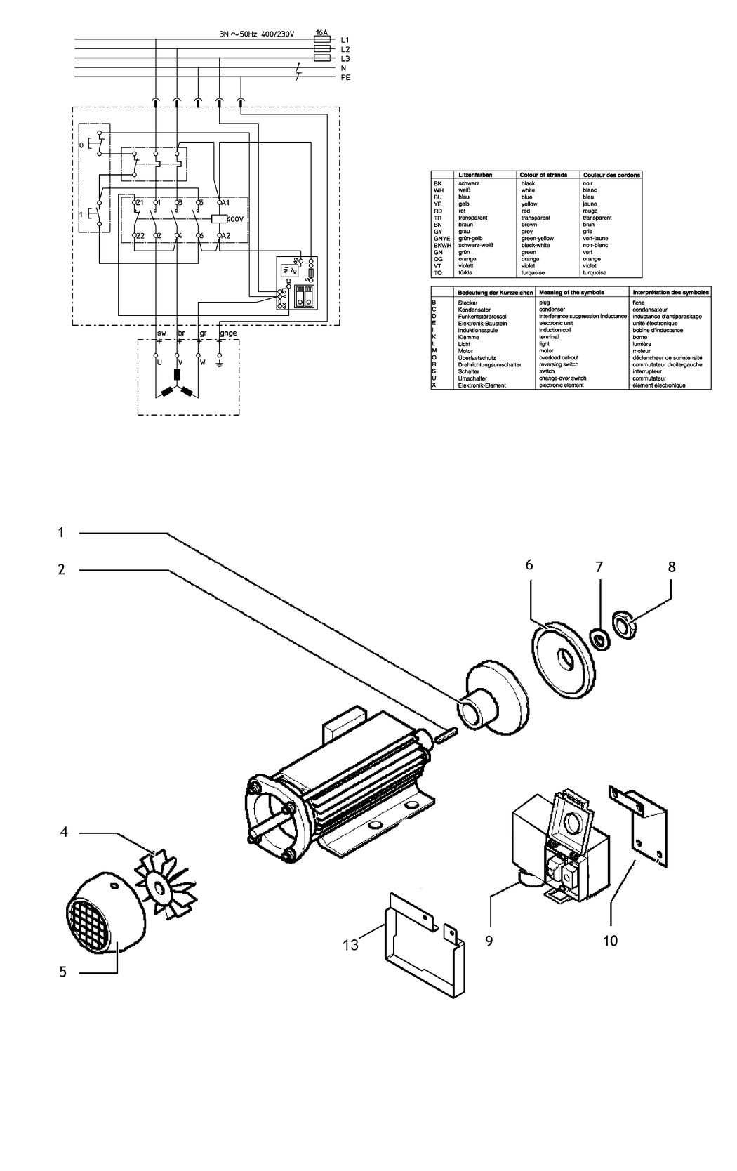 Metabo BW - Motor 7 40 DNB / 0100014025 13 / 3 / 400V/50Hz Spare Parts