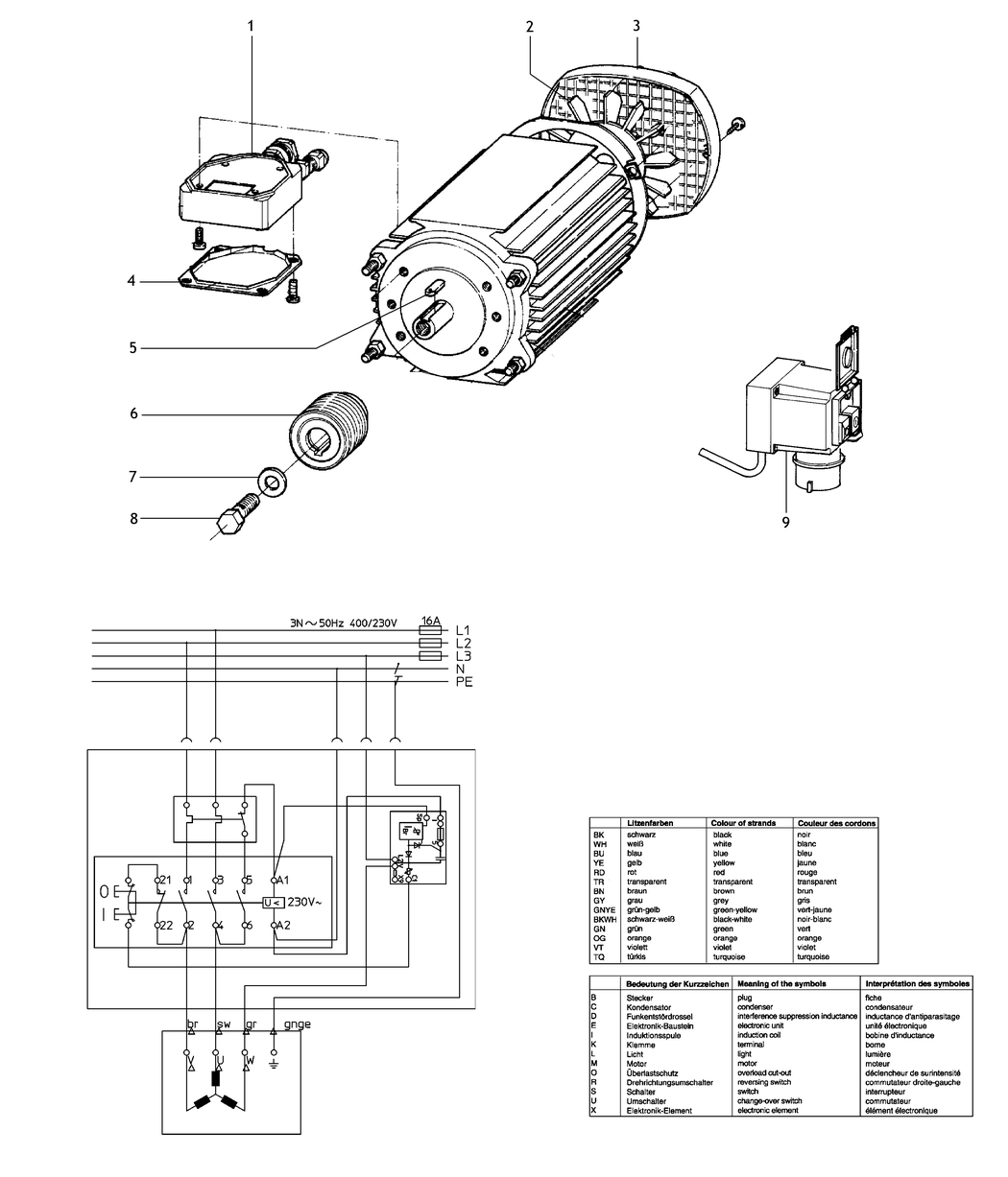 Metabo PK-MOTOR PK 250/4 20 DNB / 1010014260 11 / 3 / 400V/50Hz Spare Parts