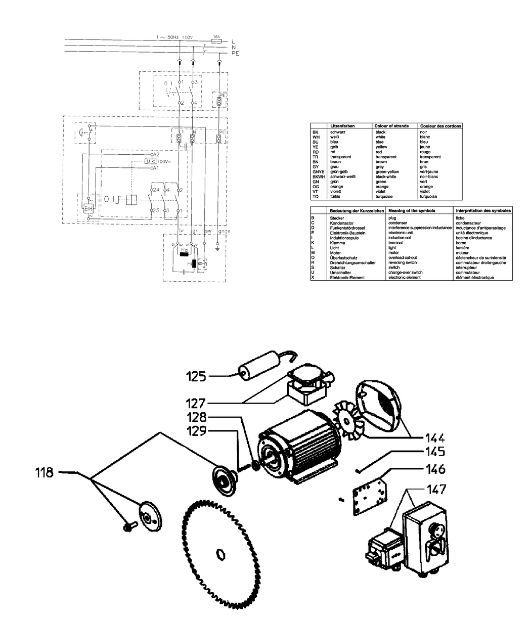 Metabo TK - Motor 2 20 WNB / 0100012219 11 / GB 110V Spare Parts