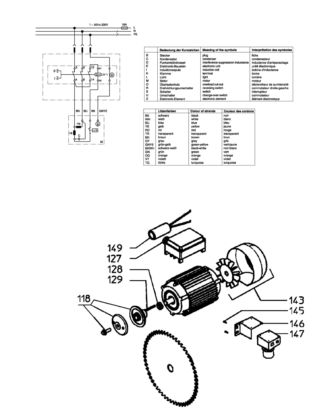 Metabo TK - Motor 2 50 WNB / 0100011220 11 / EU 230V Spare Parts