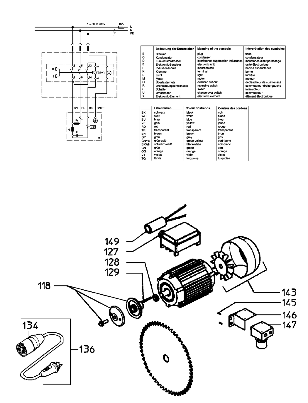 Metabo TK - Motor 2 50 WNB / 0100011239 11 / AU 240V Spare Parts