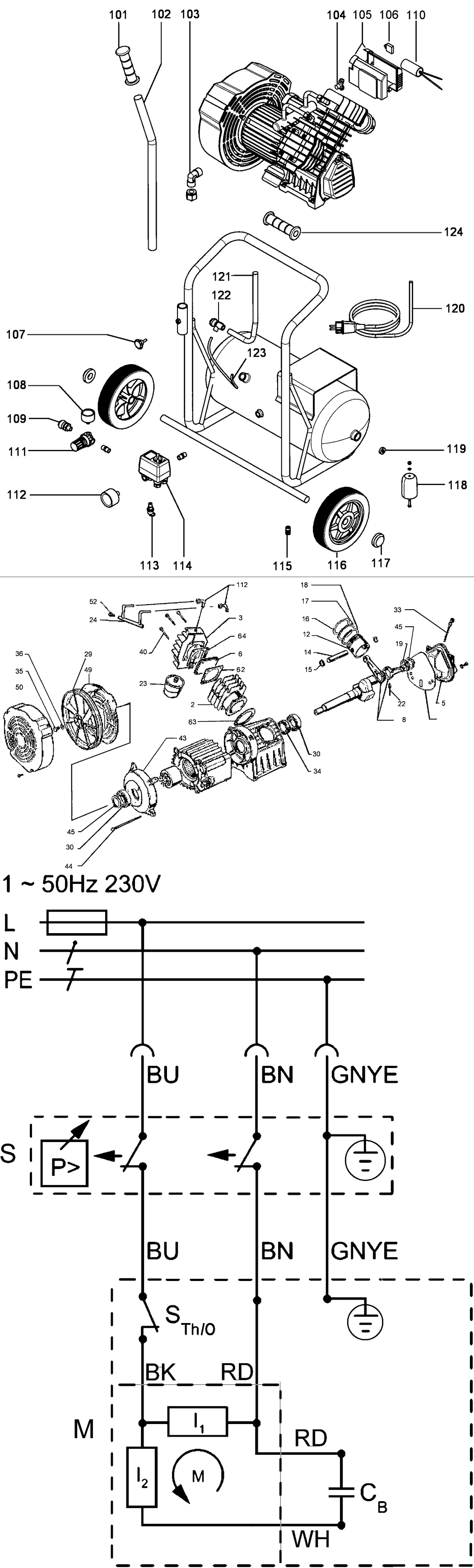 Metabo PowerAir V 400 / 0230140000 10 / EU 230V Spare Parts