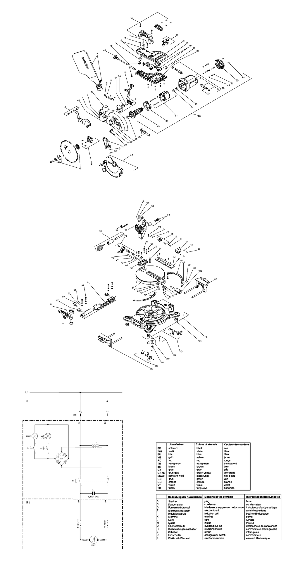 Metabo KS 216 M Lasercut / 0102160300 10 / EU 230V Spare Parts