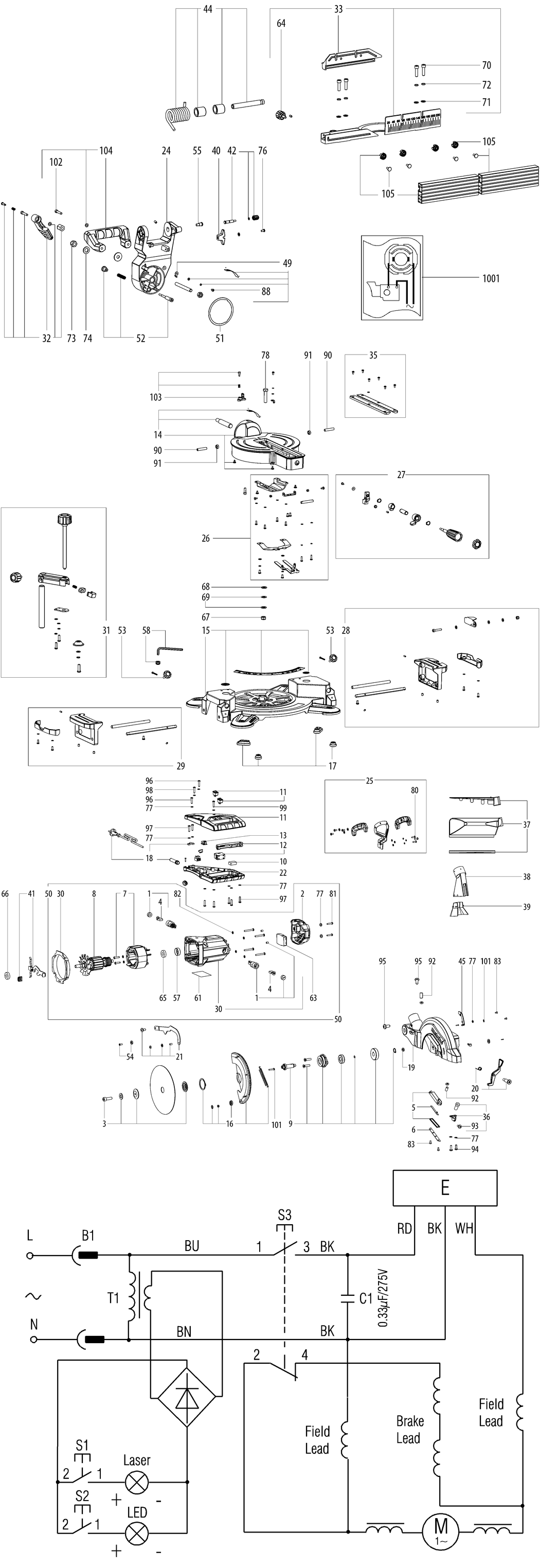 Metabo KS 305 M / 19003000 / EU 230V Spare Parts