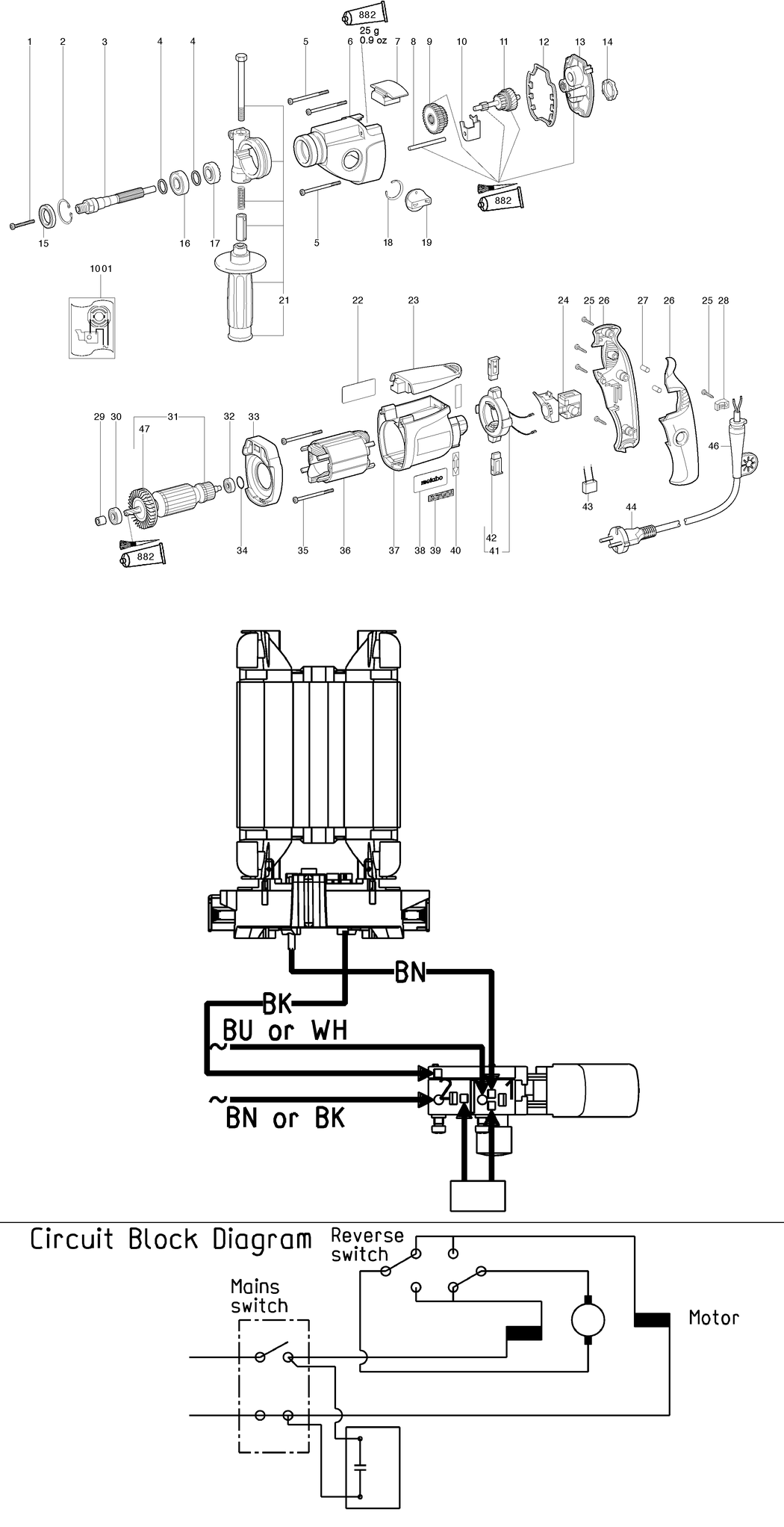 Metabo BE 710 / 00830000 / EU 230V Spare Parts