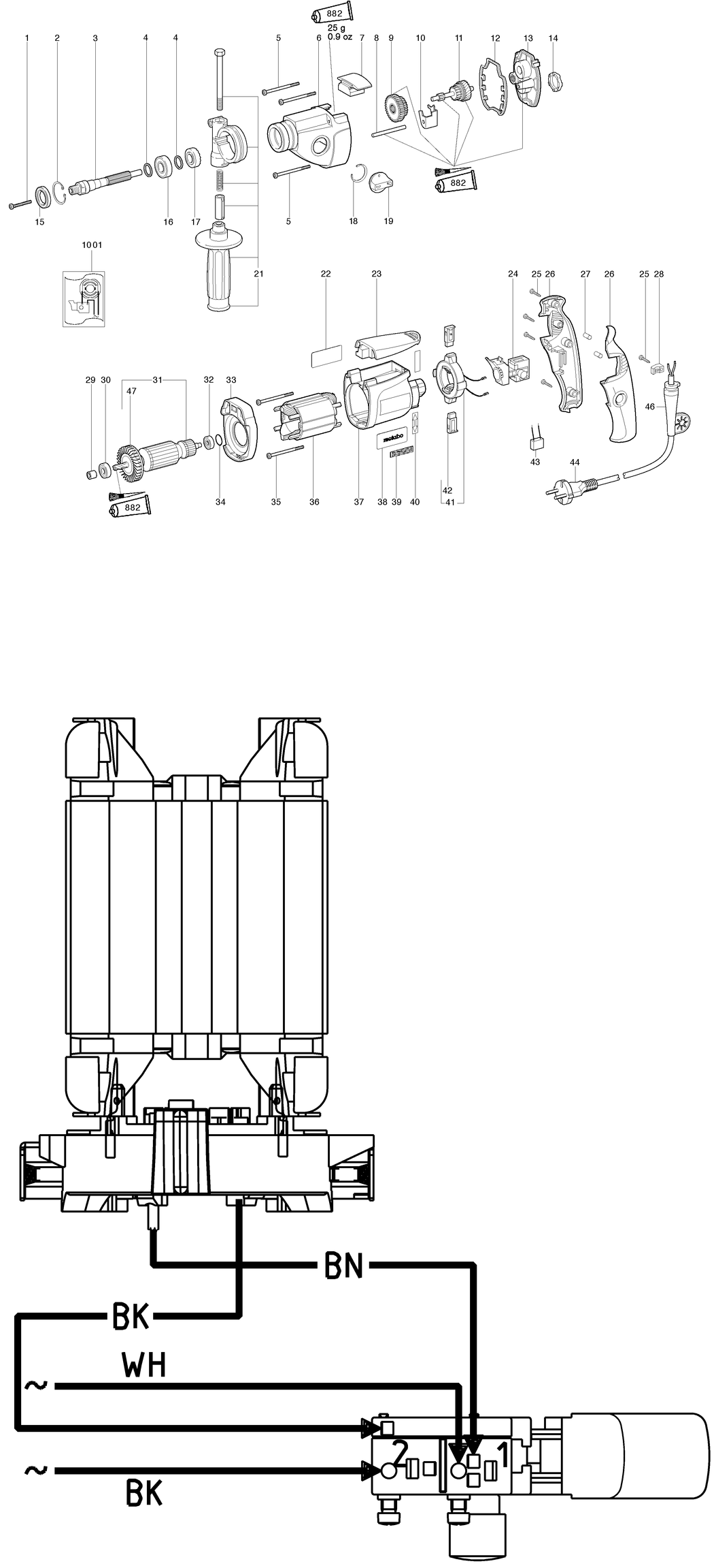 Metabo BE 710 / 00830420 / US 120V Spare Parts