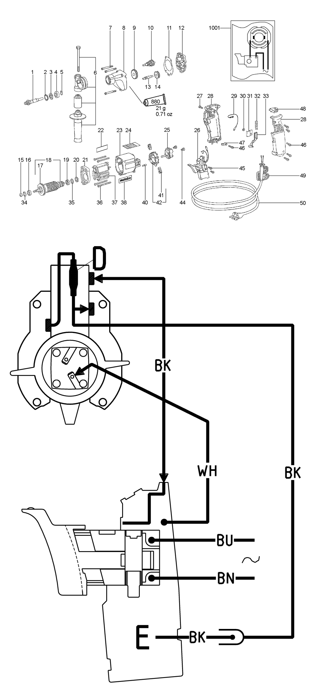 Metabo BE 75 Quick / 00585000 / EU 230V Spare Parts