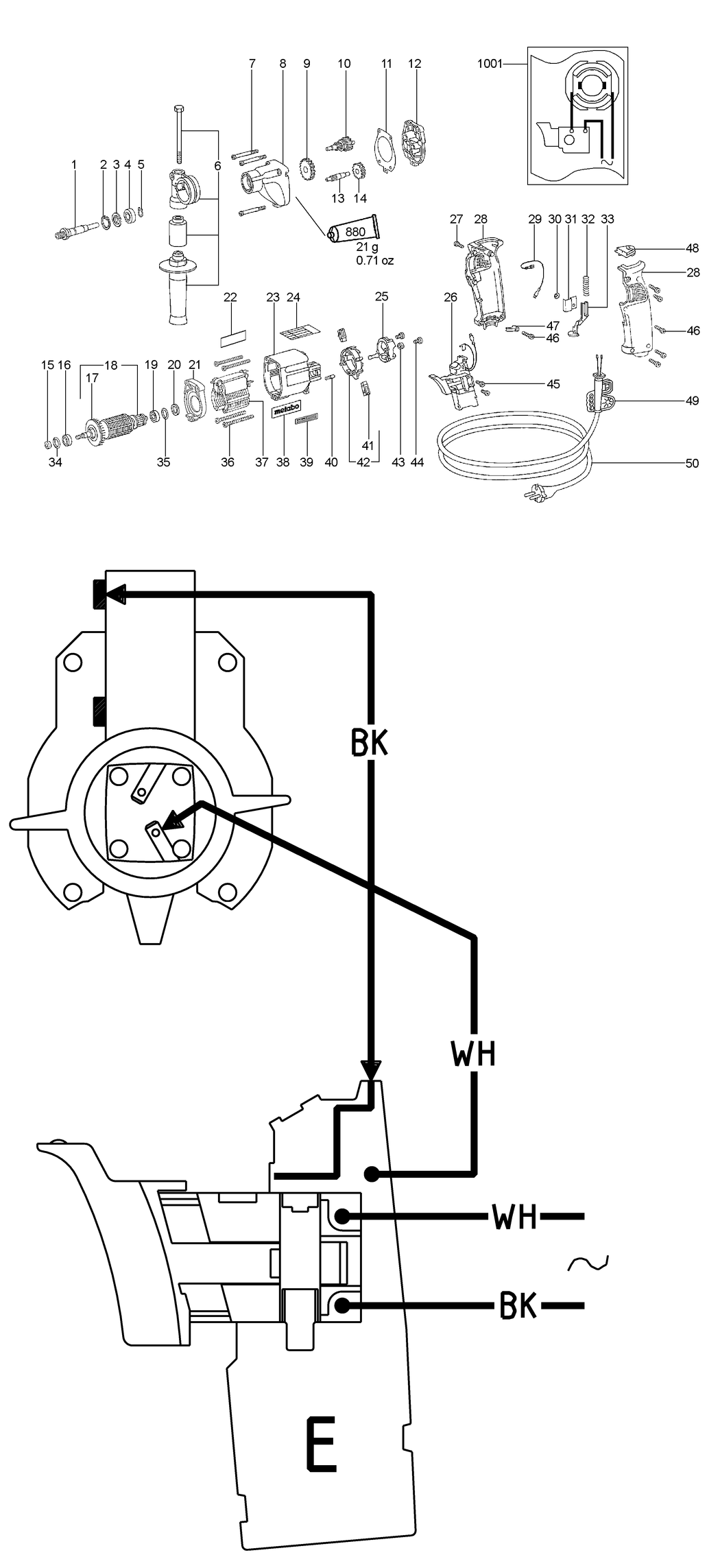 Metabo BE 75-16 / 00580420 / US 120V Spare Parts