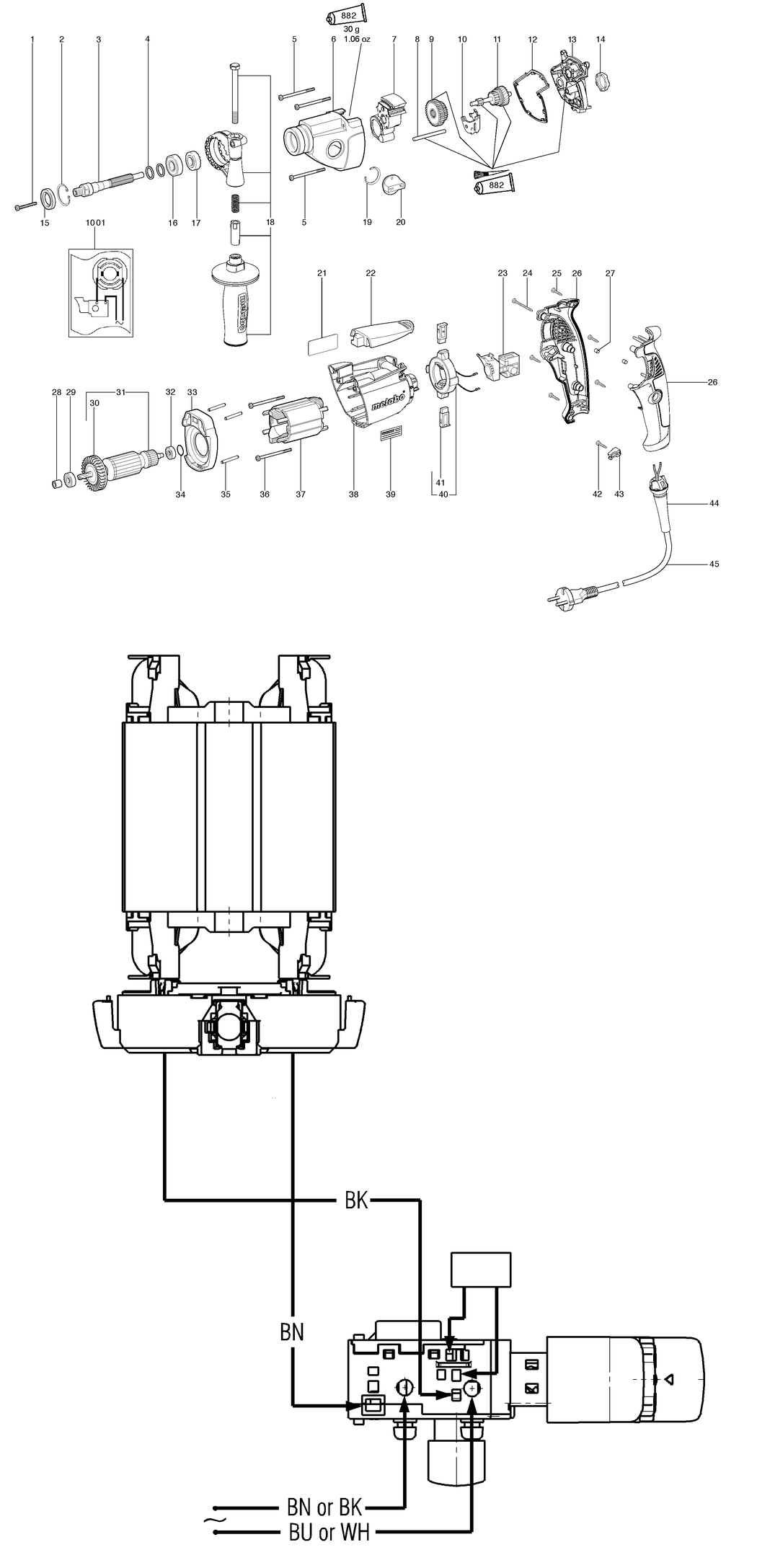 Metabo BE 751 / 00581000 / EU 230V Spare Parts