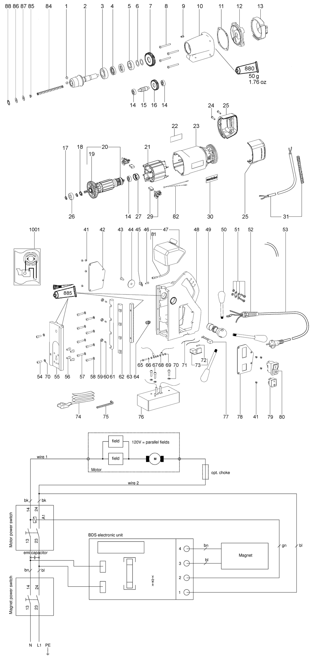 Metabo MAG 32 / 00330390 / GB 110V Spare Parts