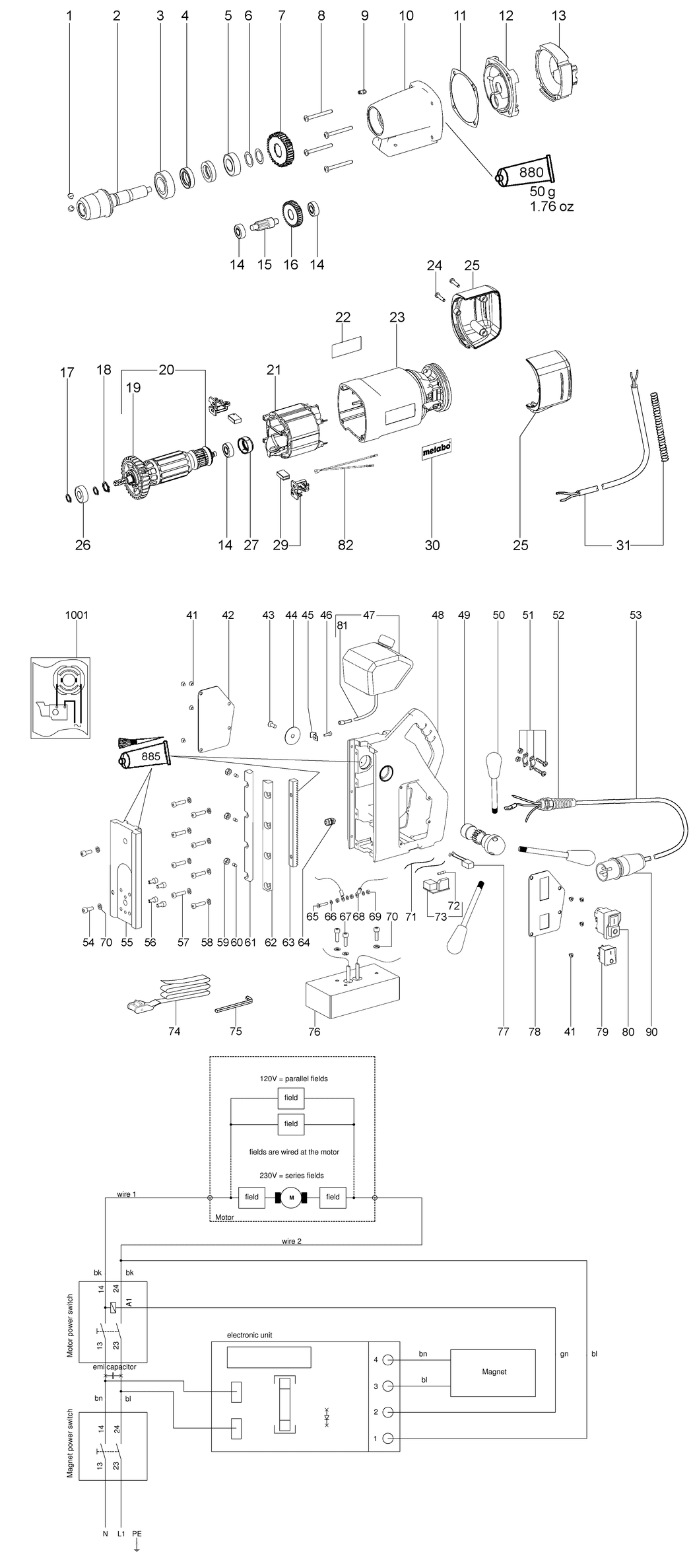 Metabo MAG 32 / 21004000 / 99 Spare Parts