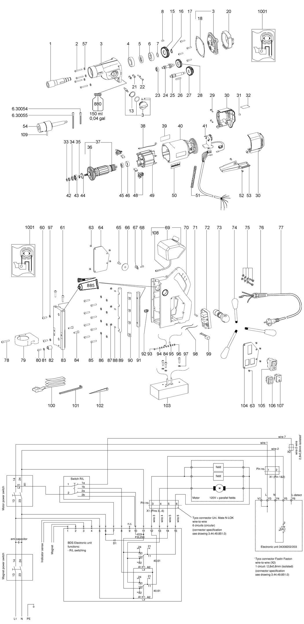 Metabo MAG 50 / 00331390 / GB 110V Spare Parts