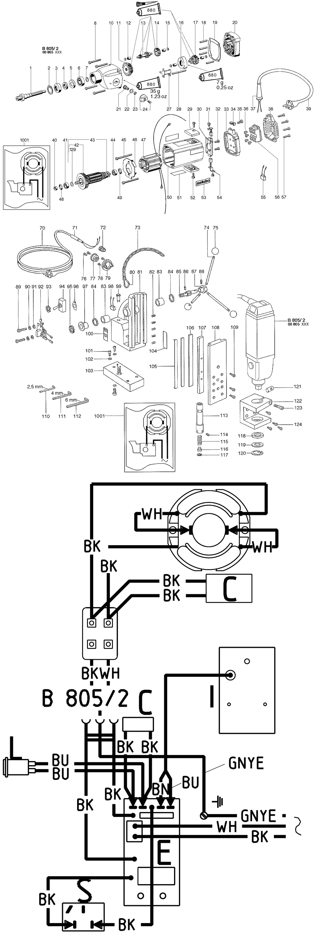 Metabo MAG 832 / 00832430 / suramerica 120V Spare Parts