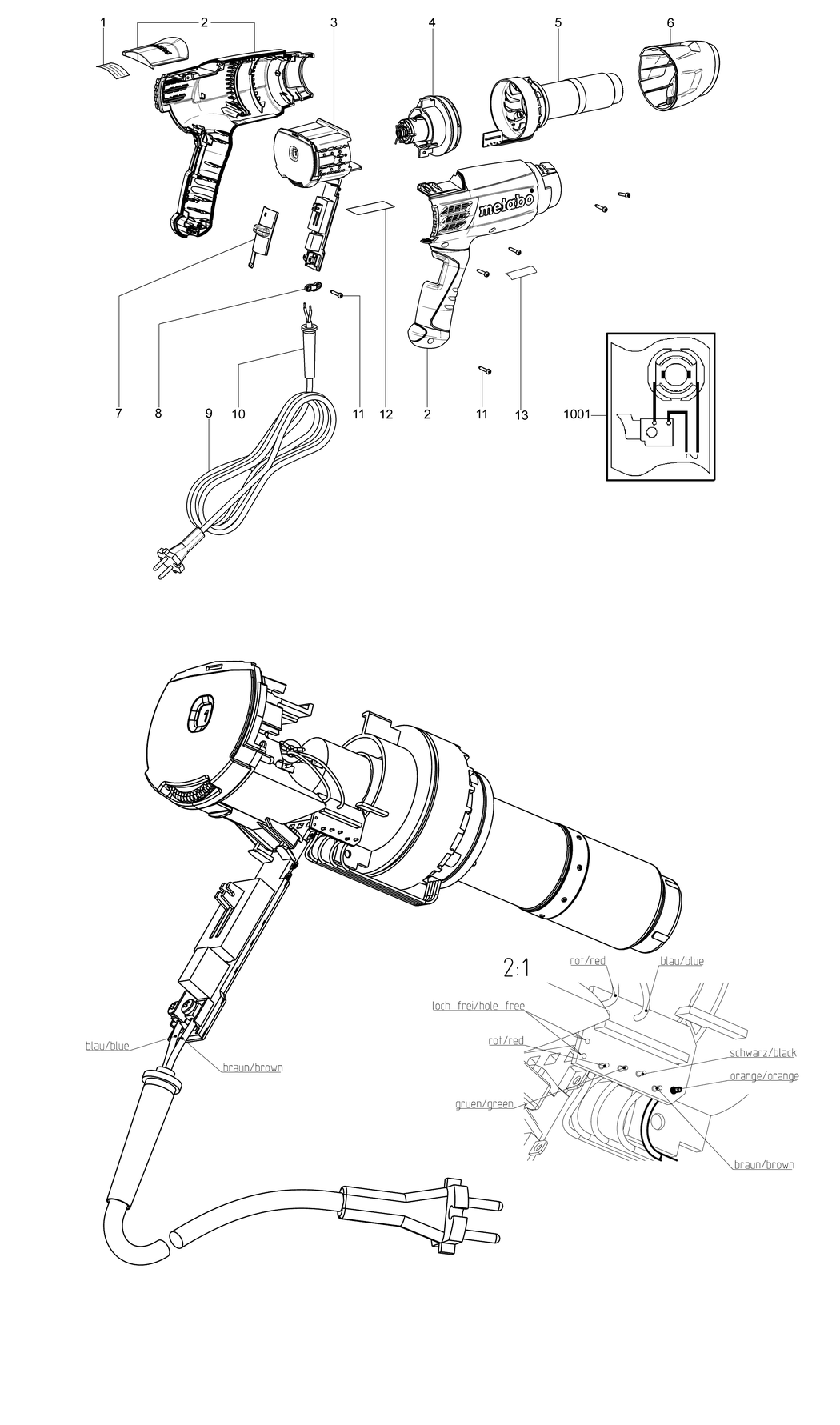 Metabo HE 20-600 / 02060190 / AU 240V Spare Parts