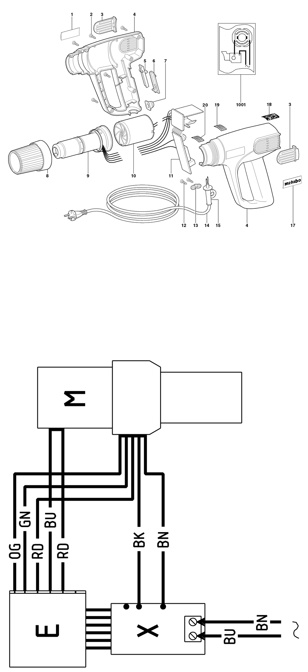 Metabo HE 2000 / 02005420 / US 120V Spare Parts