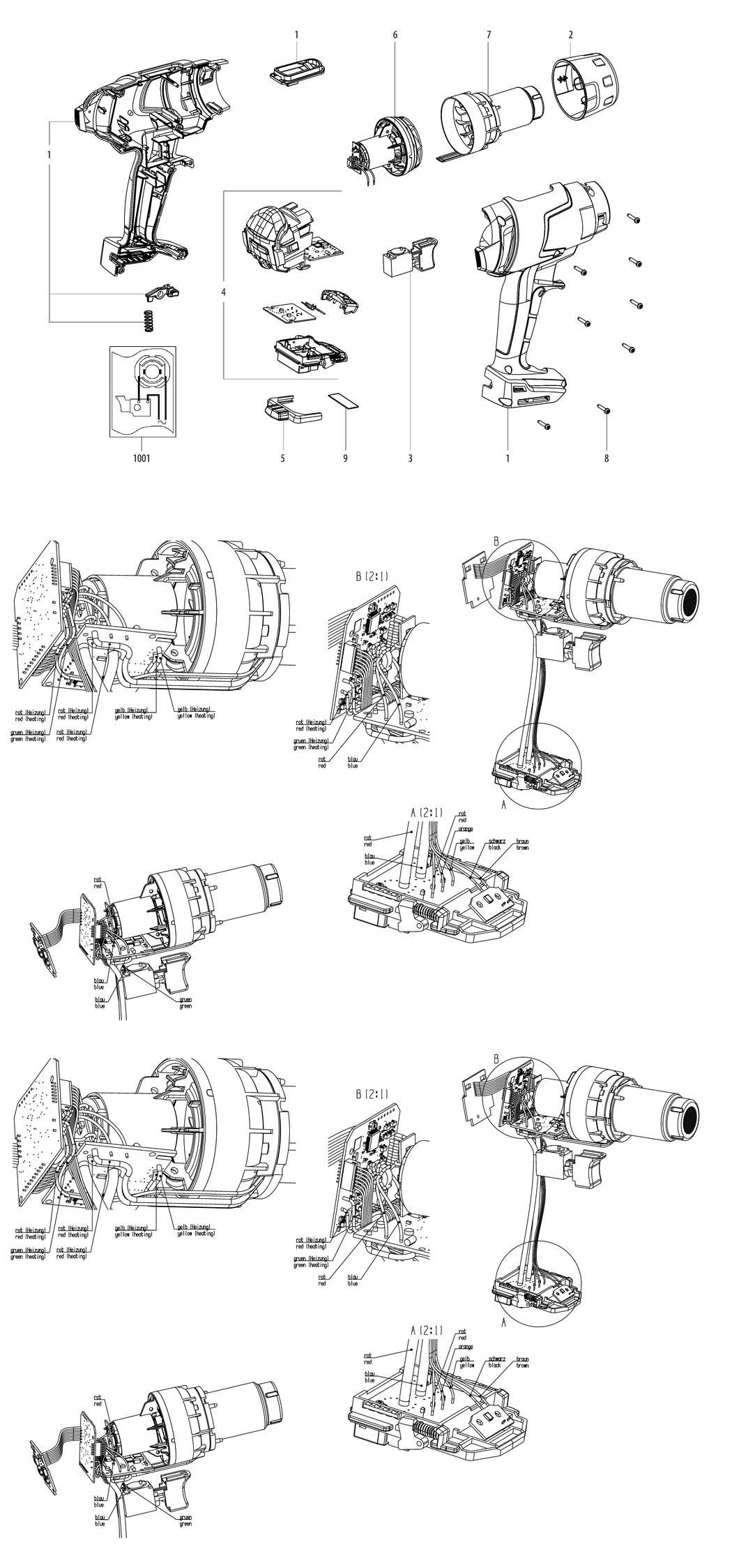 Metabo HG 18 LTX 500 / 10502000 / - Spare Parts