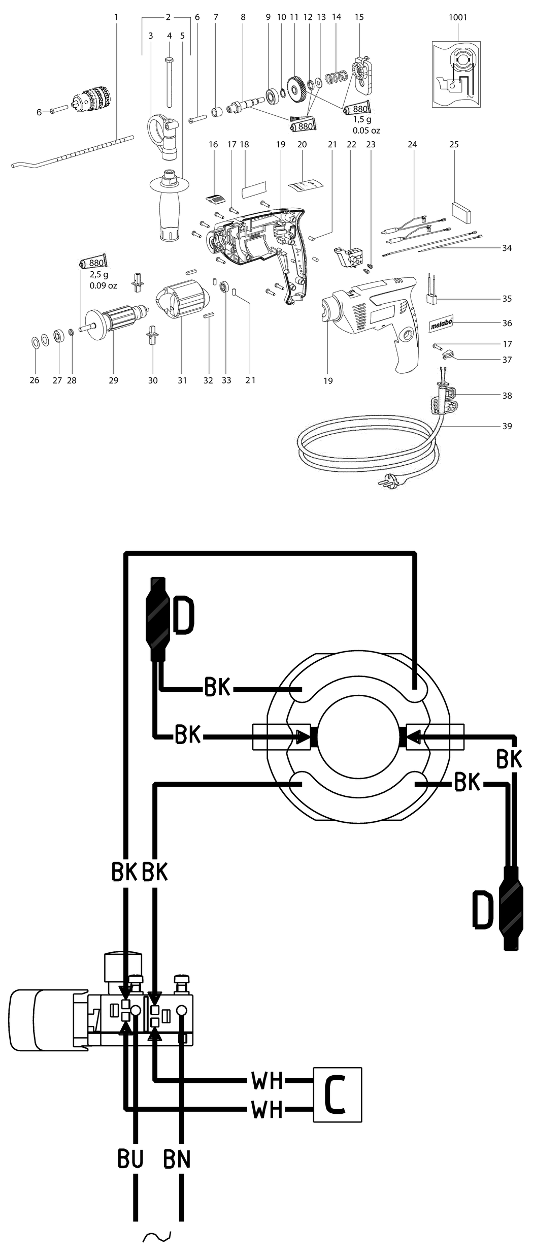 Metabo SB 561 / 01159000 / EU 230V Spare Parts