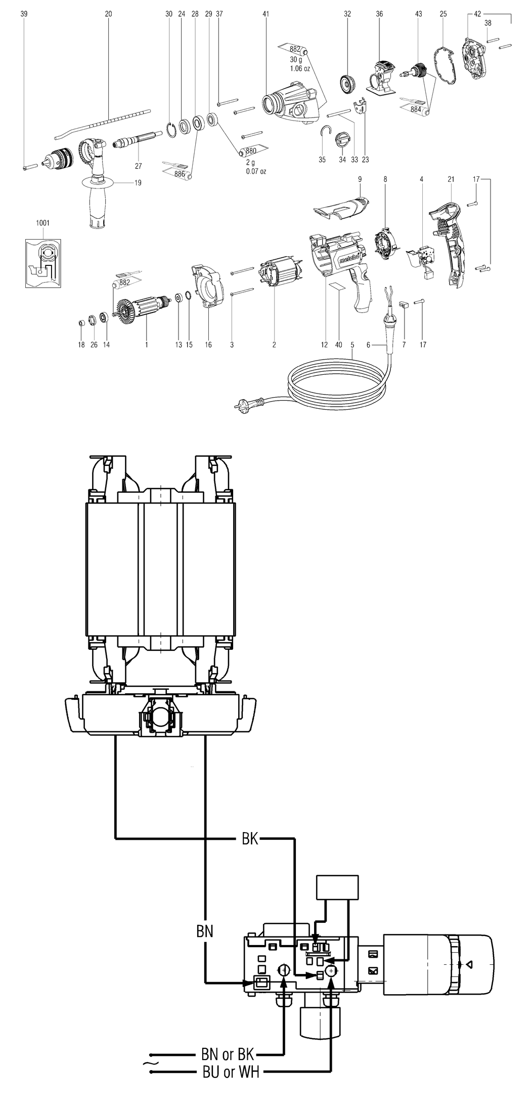 Metabo SB 850-2 / 00780000 / EU 230V Spare Parts