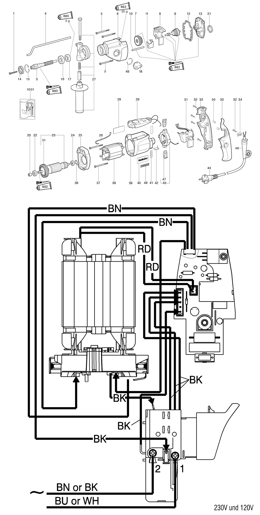 Metabo SBE 1010 Plus / 01008000 / EU 230V Spare Parts