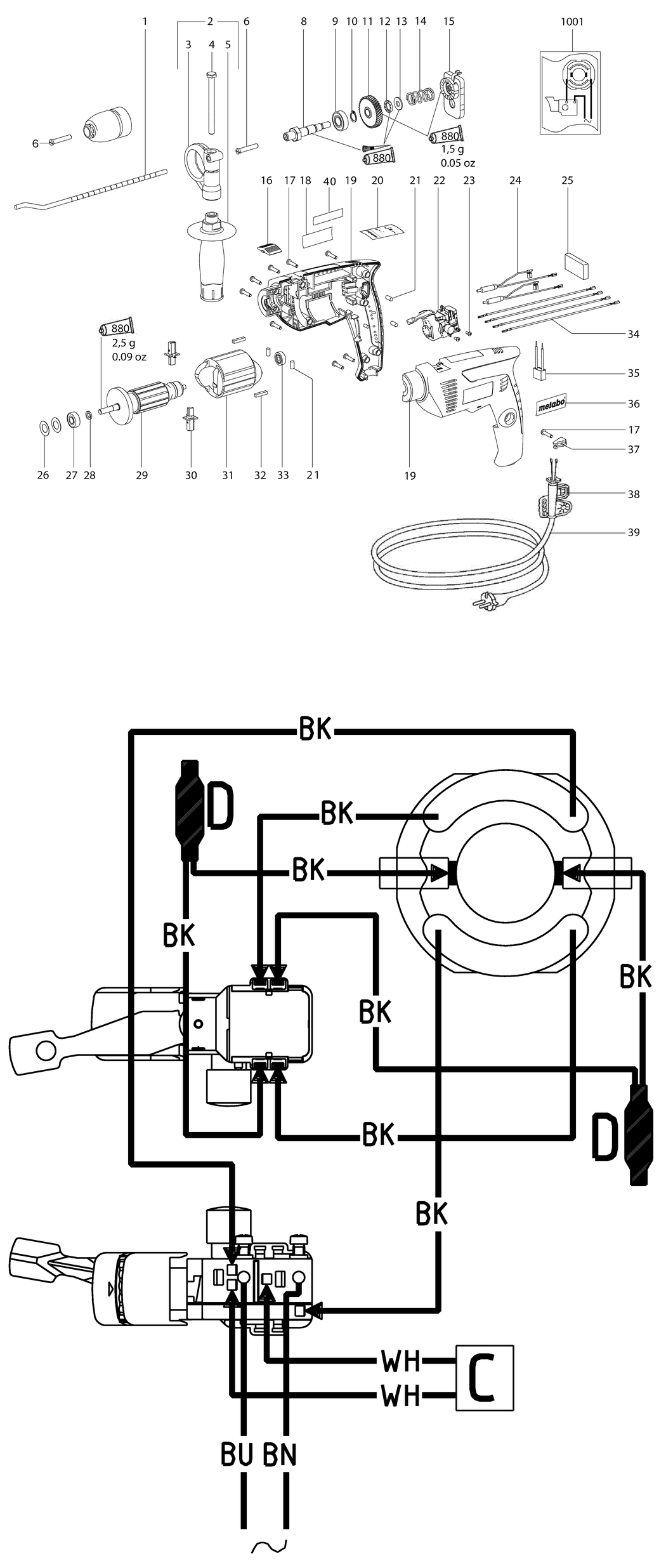 Metabo SBE 601 / 00601000 / EU 230V Spare Parts