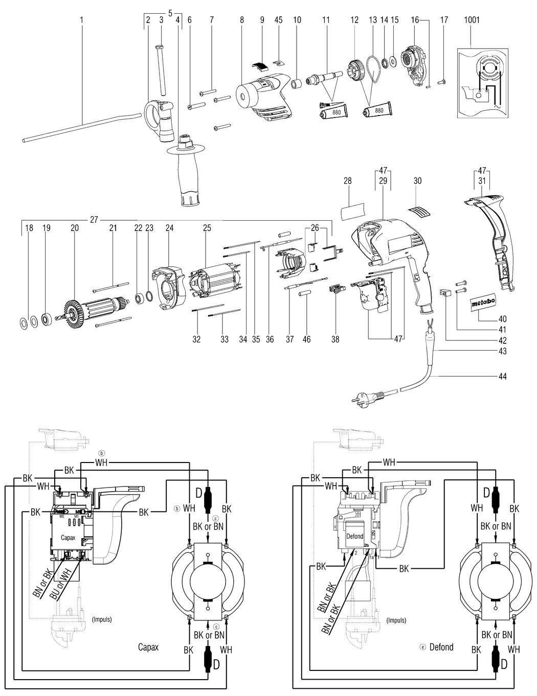 Metabo SBE 610 / 06101420 / US 120V Spare Parts