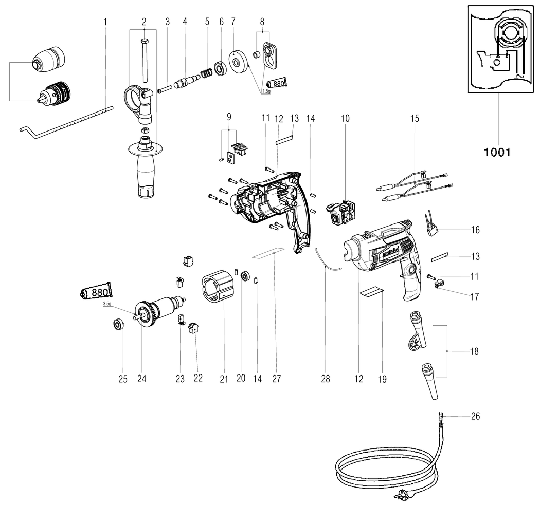 Metabo SBE 650 / 00671190 / AU 240V Spare Parts