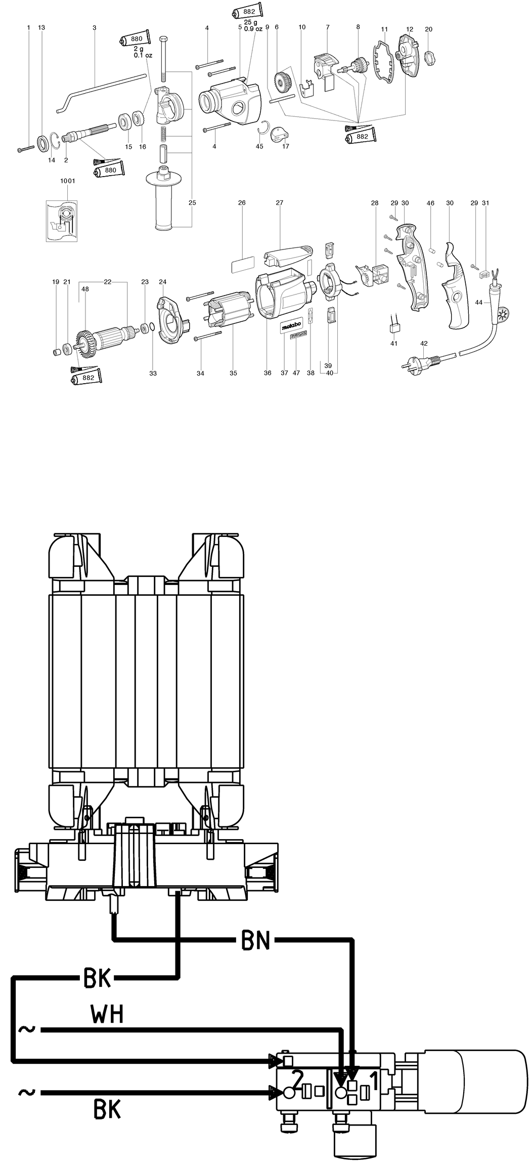 Metabo SBE 660 / 00661420 / US 120V Spare Parts