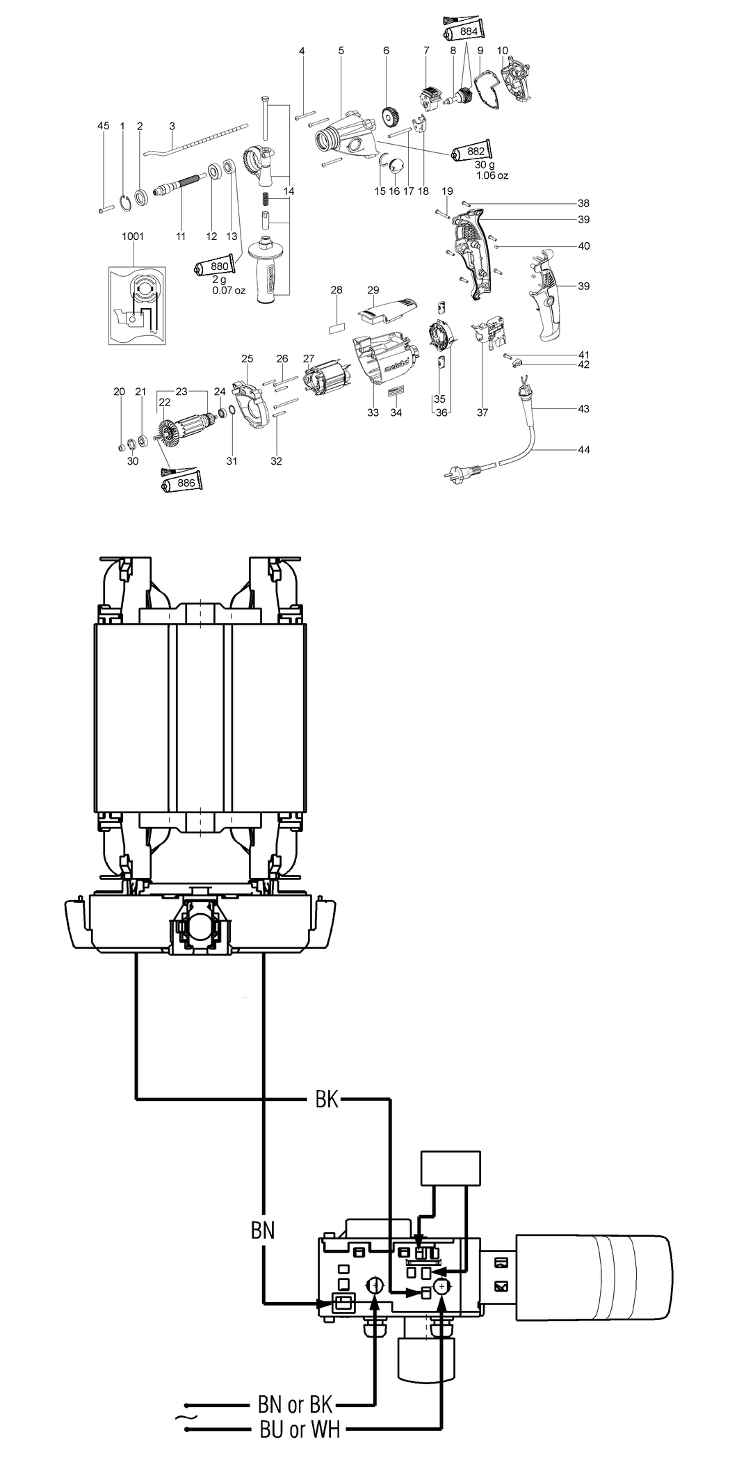 Metabo SBE 751 / 00863420 / US 120V Spare Parts