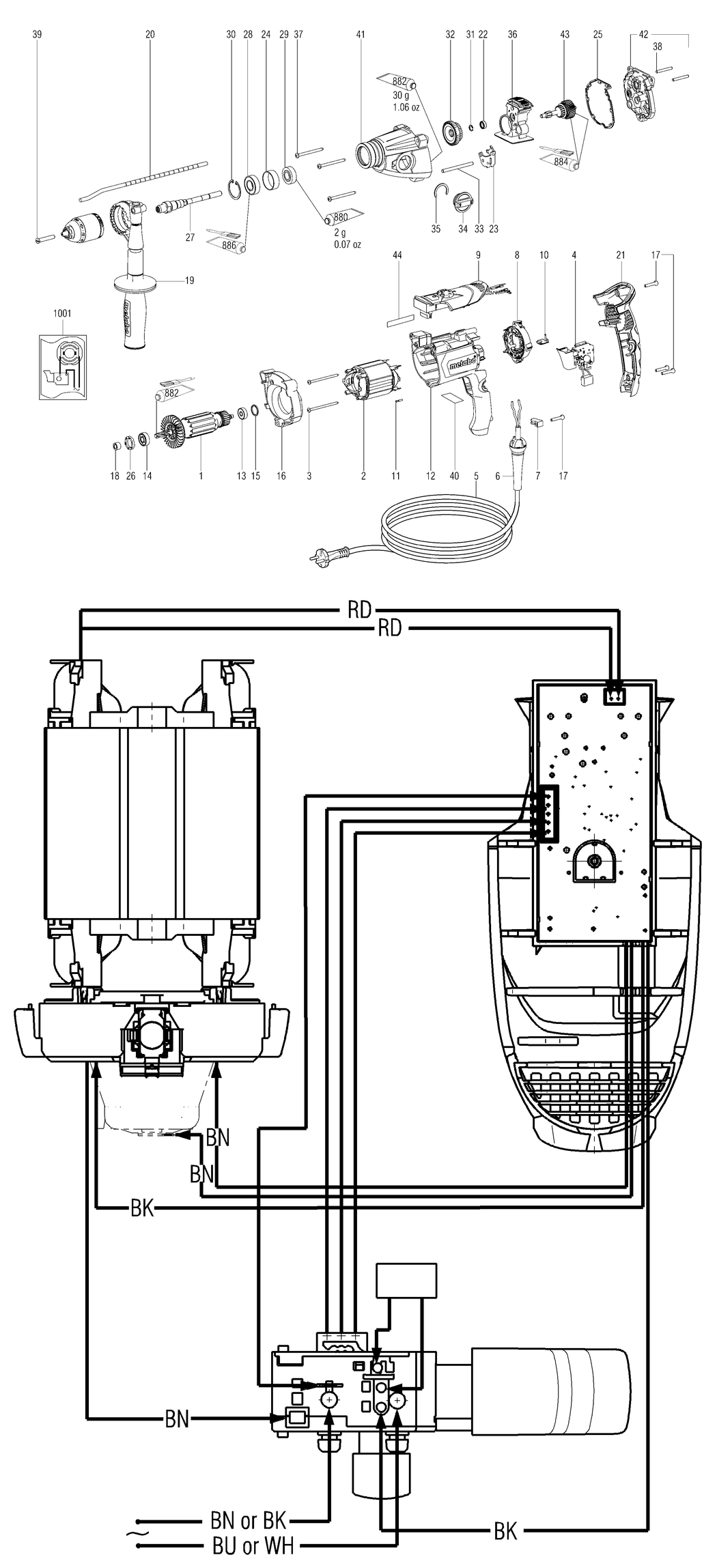 Metabo SBEV 1100-2 S / 00784000 / EU 230V Spare Parts