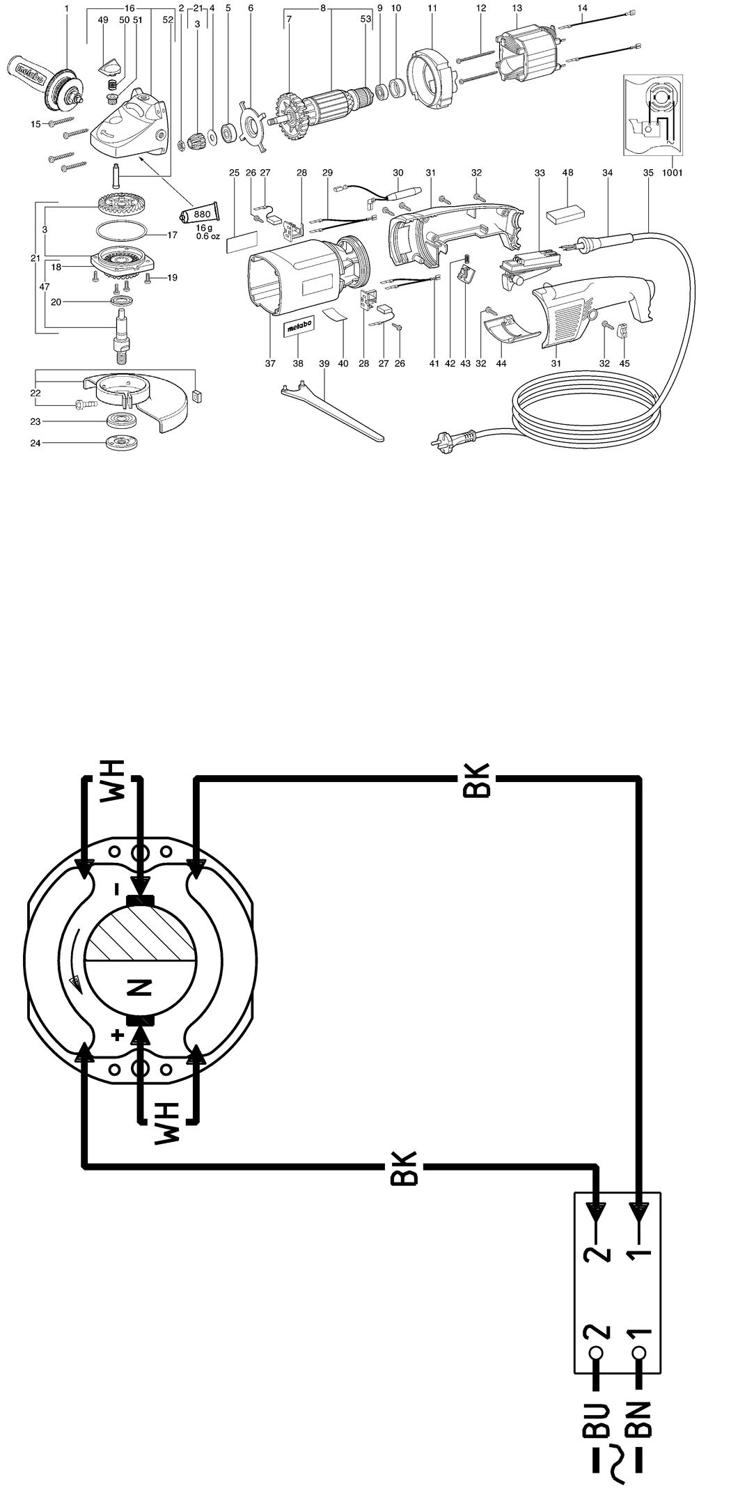 Metabo W 14-125 Ergo / 06250000 / EU 230V Spare Parts