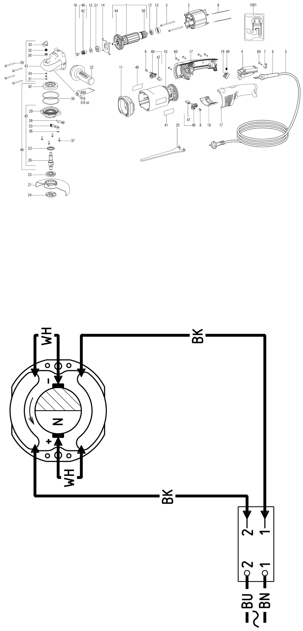 Metabo W 17-150 / 00169010 / non EU 230V Spare Parts