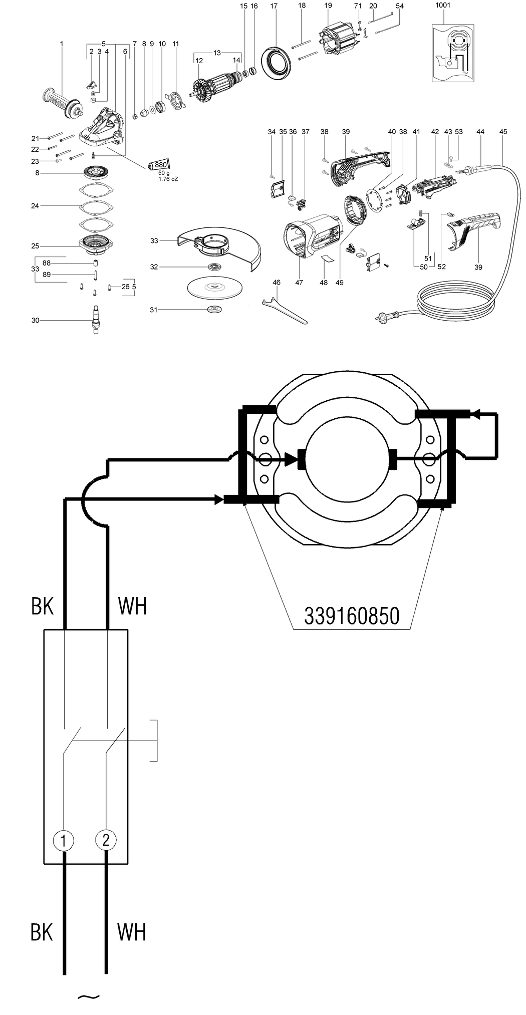 Metabo W 22-180 / 06456390 / GB 110V Spare Parts