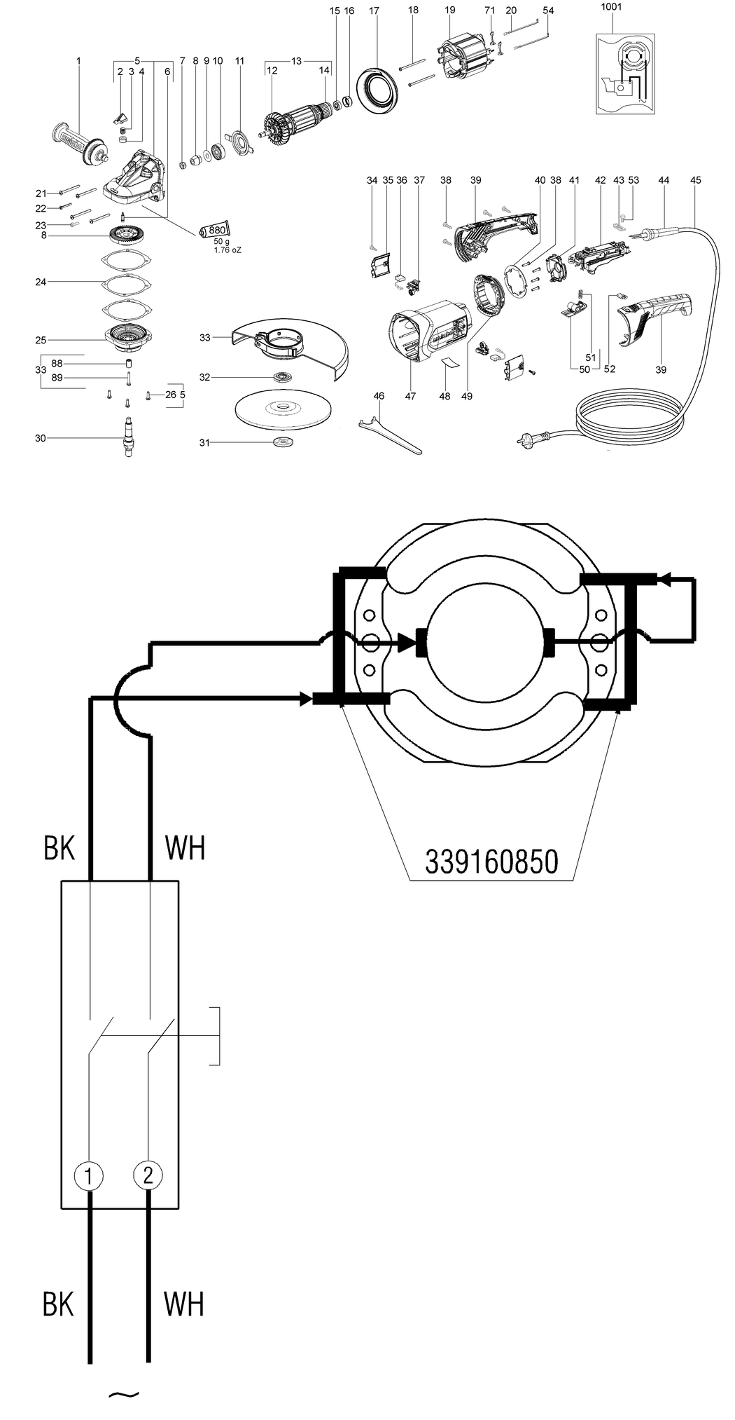 Metabo W 22-230 / 06458391 / GB 110V Spare Parts