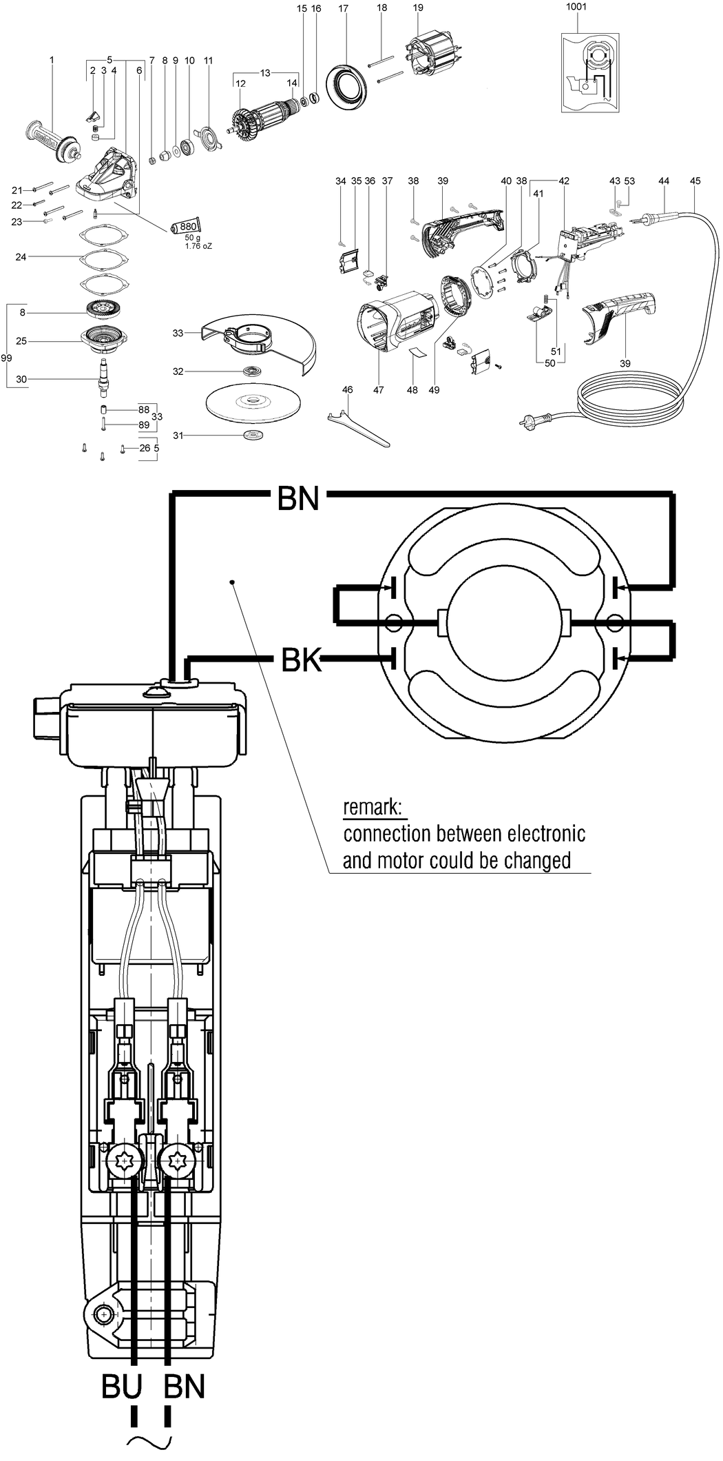 Metabo WE 22-230 MVT / 06464180 / CH 230V Spare Parts