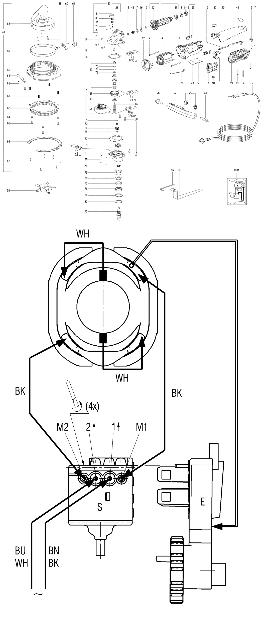 Metabo RF 14-115 / 03823180 / CH 230V Spare Parts