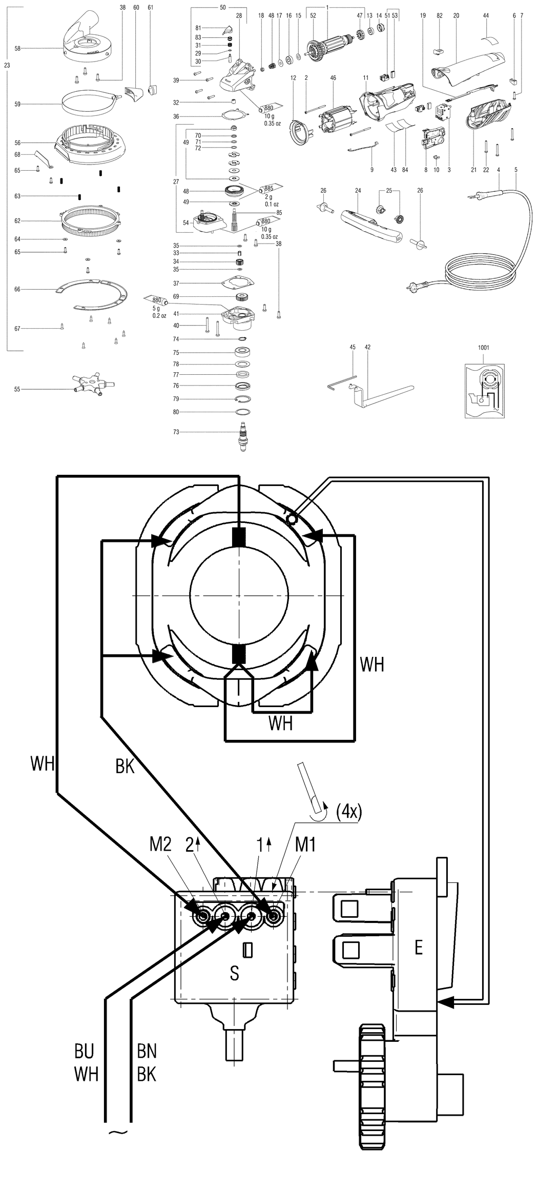 Metabo RF 14-115 / 03823420 / US 120V Spare Parts