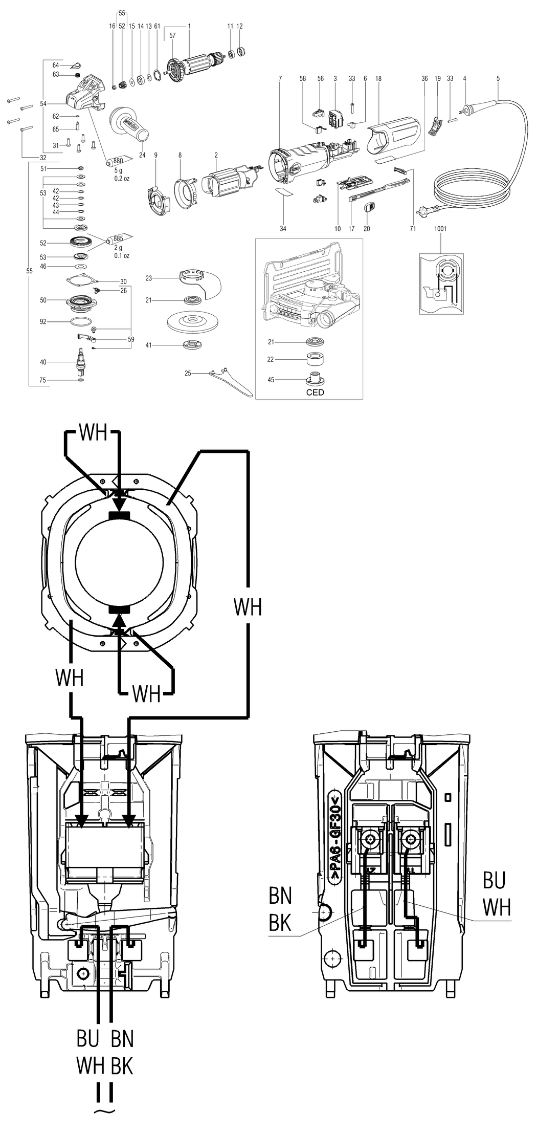 Metabo T 13-125 Set Tuck - Pointing PSTÜLI / 00431440 / US 120V Spare Parts