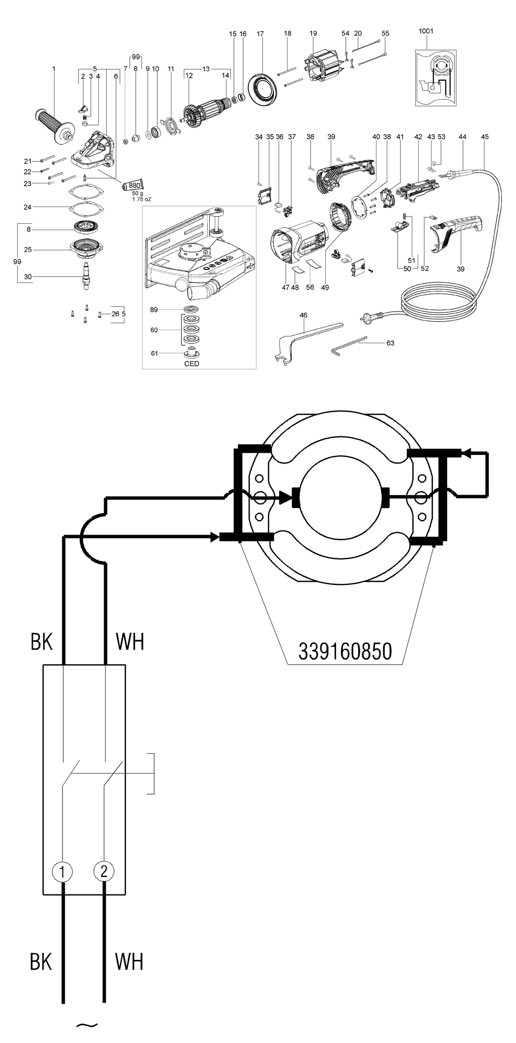 Metabo T 24-230 MVT CED / 00435420 / US 120V Spare Parts