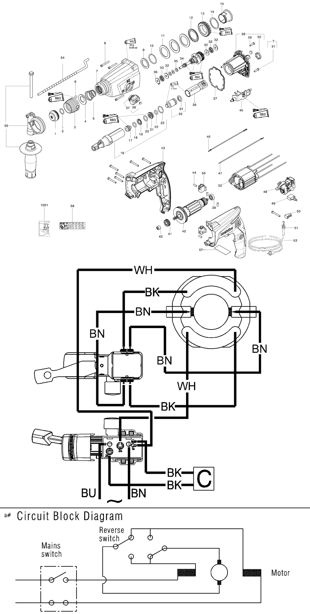 Metabo KHE 2444 / 06154000 / EU 230V Spare Parts