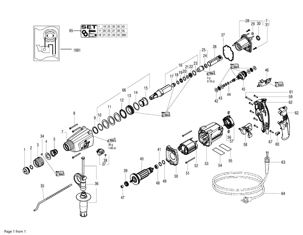 Metabo KHE 2643 / 18109003 / EU 230V Spare Parts