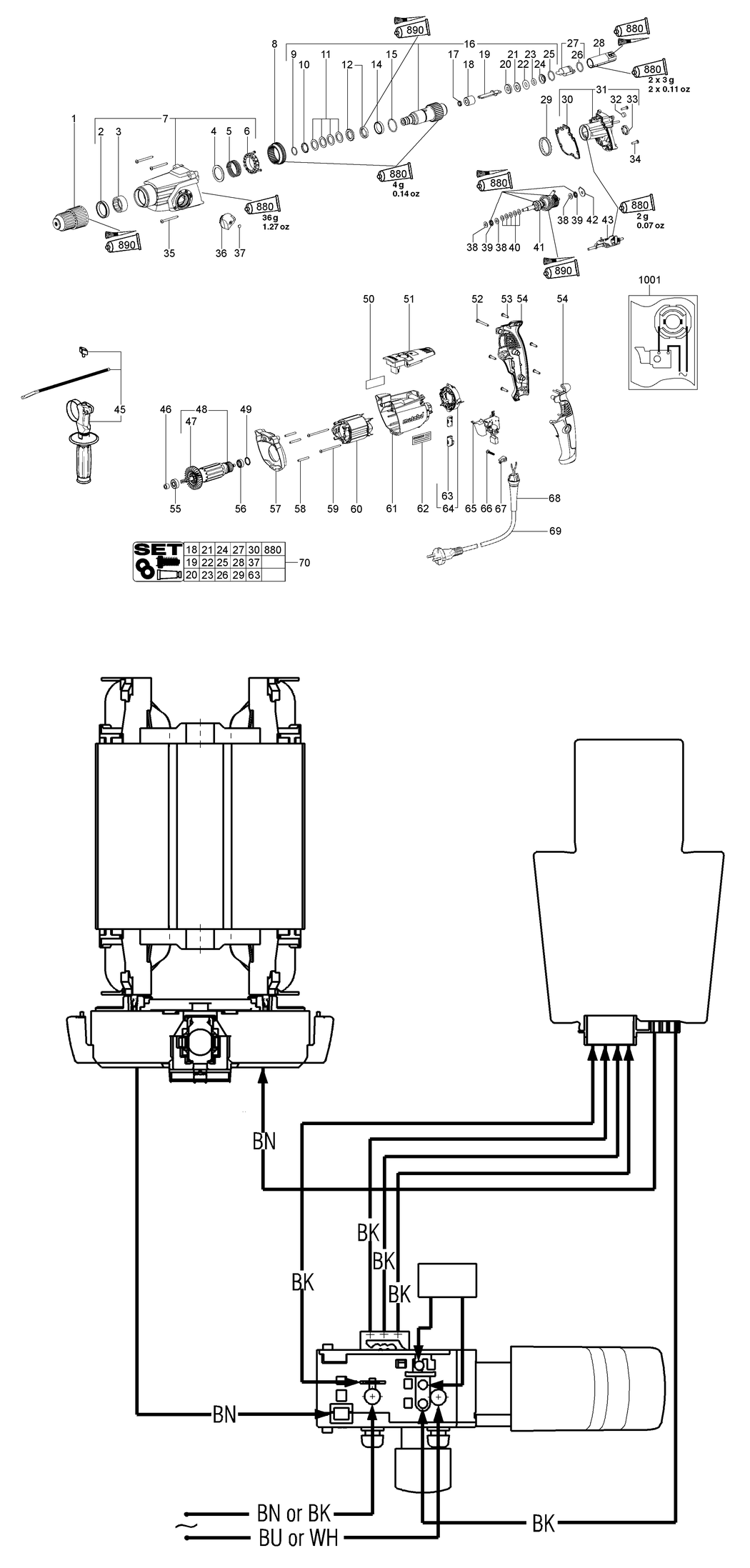 Metabo KHE 2650 / 00658000 / EU 230V Spare Parts