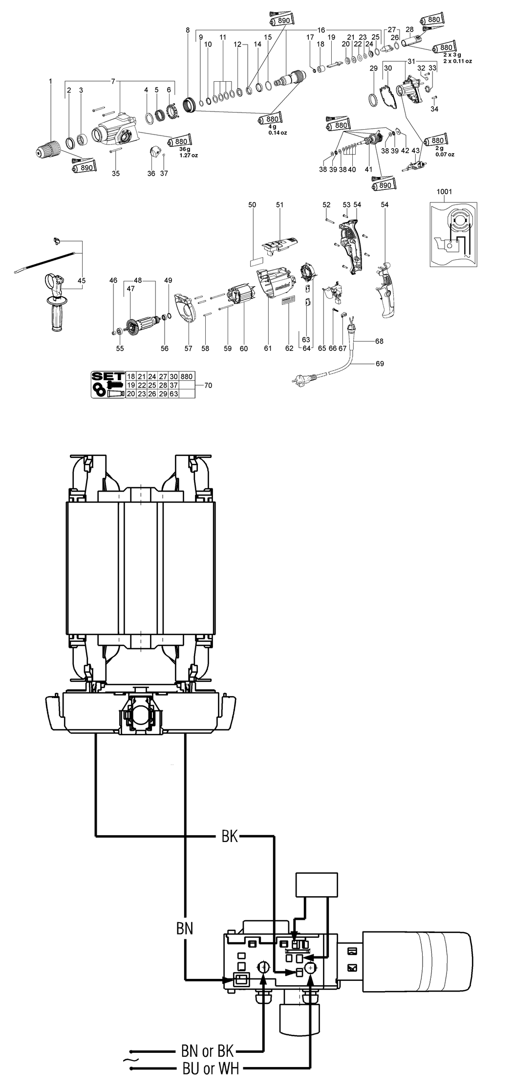 Metabo KHE 2650 / 00658002 / EU 230V Spare Parts