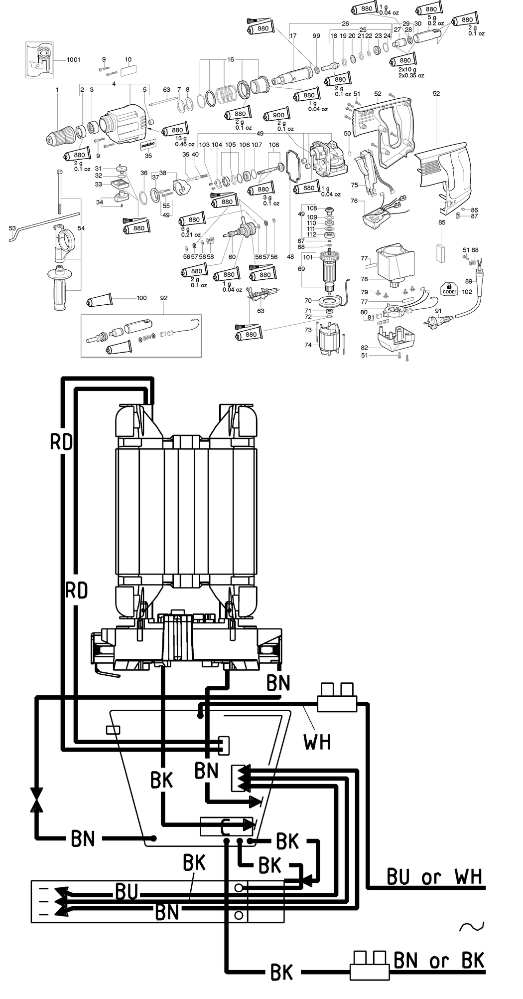 Metabo KHE 32 / 00332000 / EU 230V Spare Parts