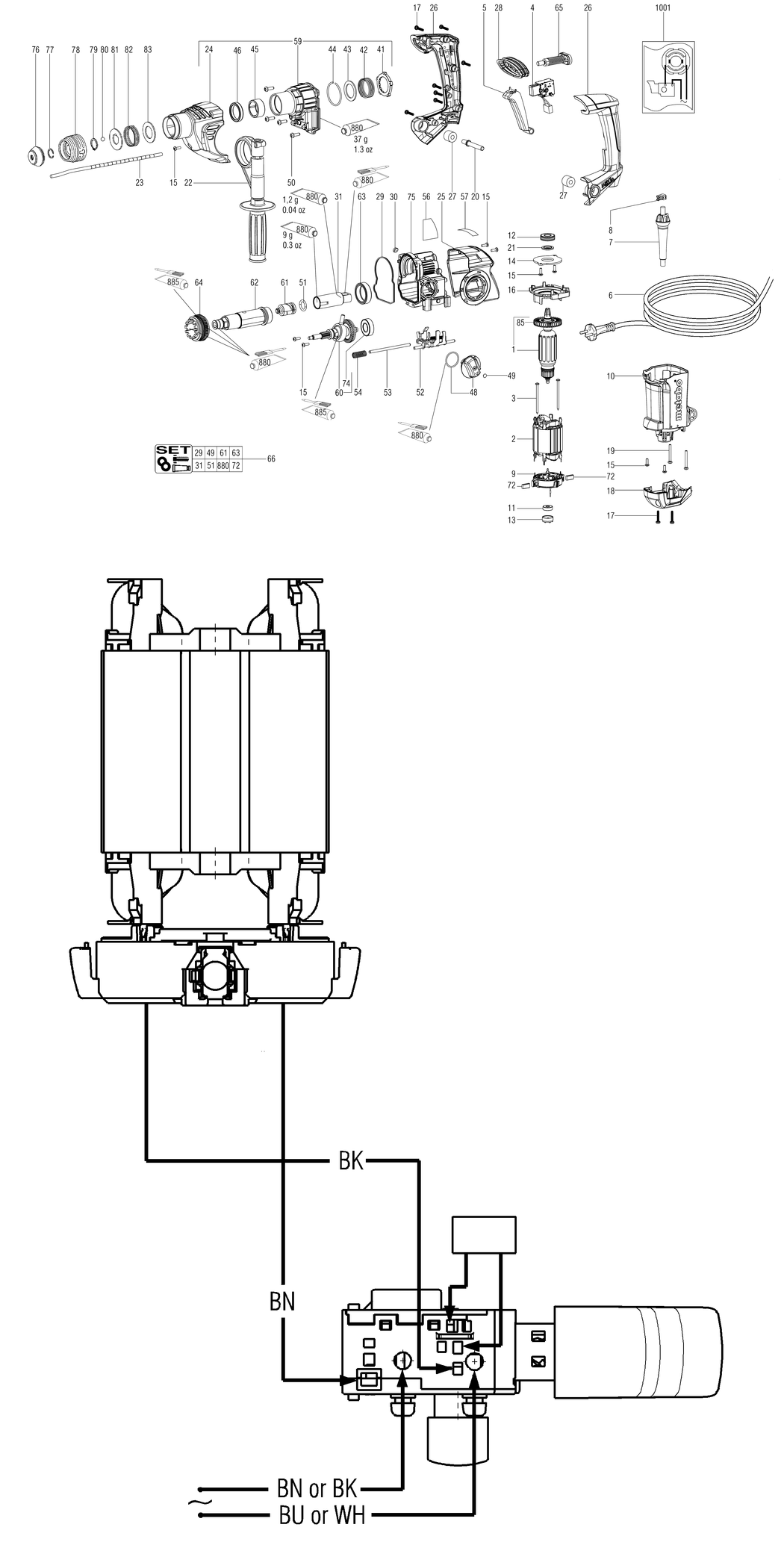 Metabo KHE 3250 / 00637000 / EU 230V Spare Parts