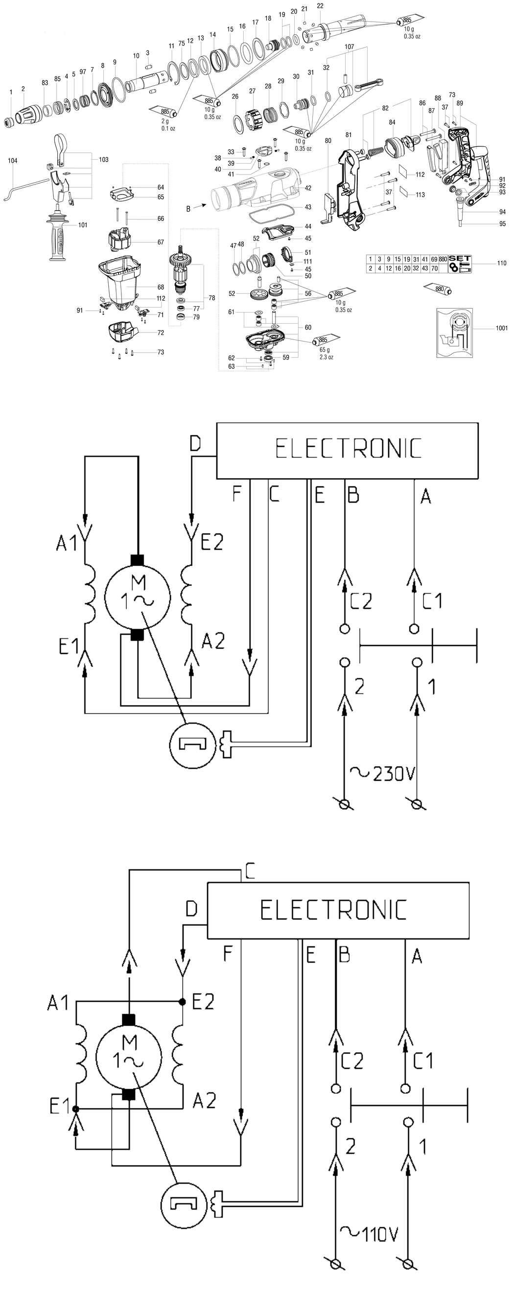 Metabo KHE 5-40 / 00687000 / EU 230V Spare Parts