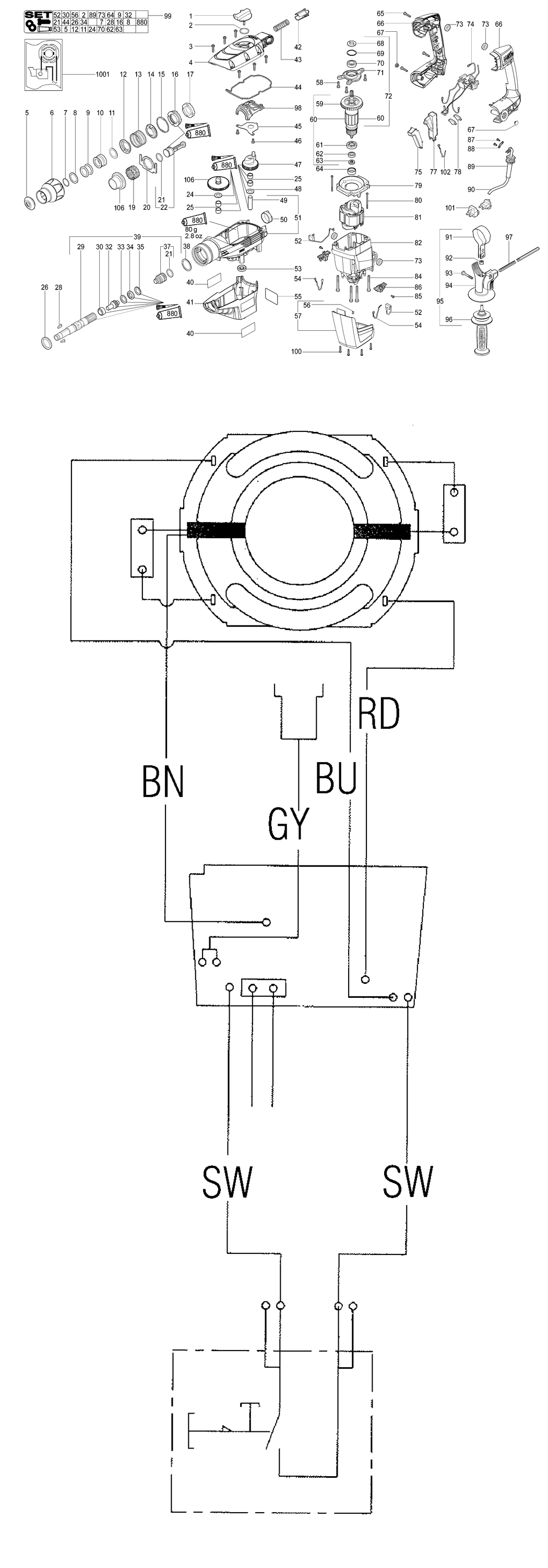 Metabo KHE 56 / 00340004 / EU 230V Spare Parts