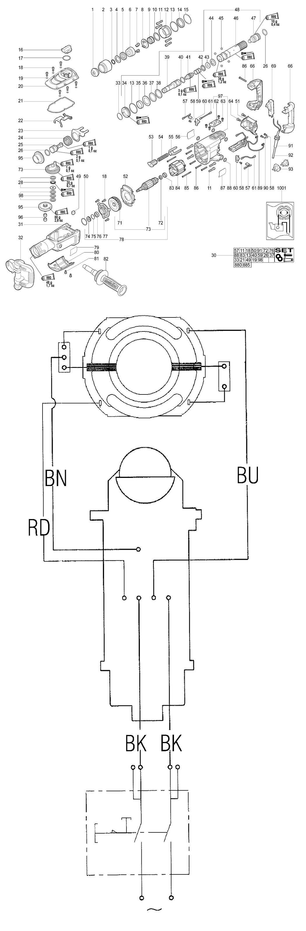 Metabo KHE 96 / 00596000 / EU 230V Spare Parts