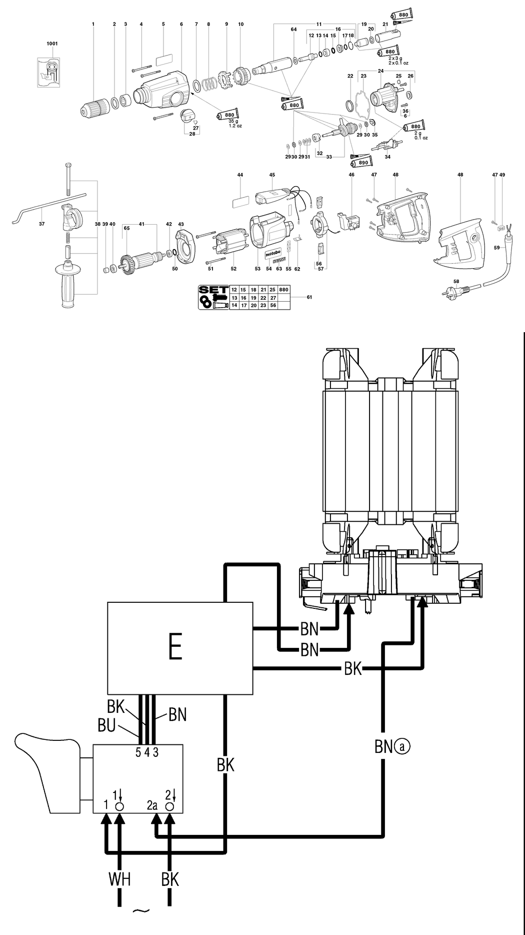 Metabo KHE-D 28 / 00224420 / US 120V Spare Parts