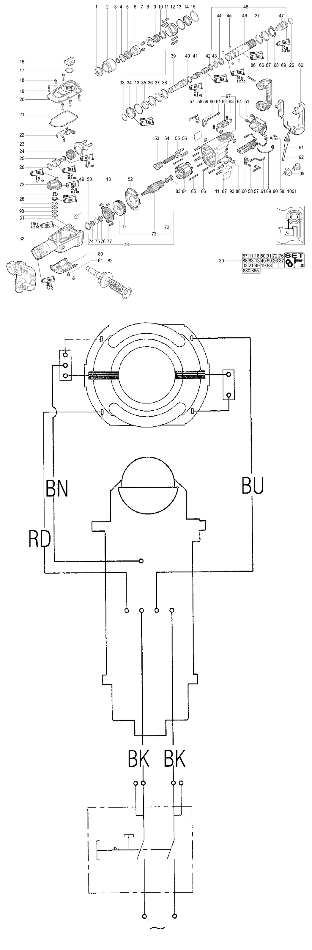 Metabo MHE 96 / 00396000 / EU 230V Spare Parts